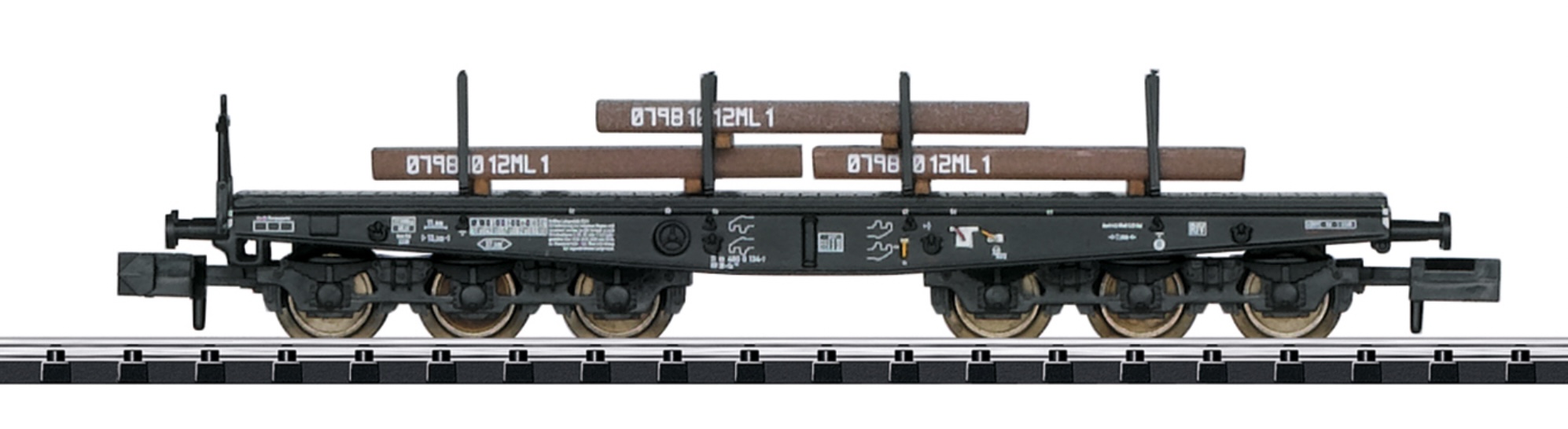 N Scale - Minitrix - 15453 - Flatcar, 6-Axle, Heavy-Duty - Deutsche Bundesbahn - 07981012ML1