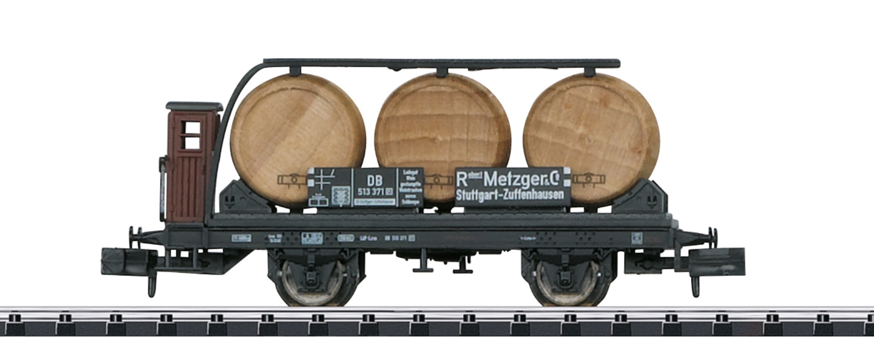 N Scale - Minitrix - 15562 - Flatcar, Wine Transport - Deutsche Bundesbahn - 513 371