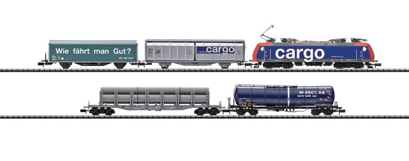 N Scale - Minitrix - 11131 - Mixed Freight Consist, Europe, Epoch V - SBB CFF FFS - Swiss Federal Railways Freight Service Digital Starter Set