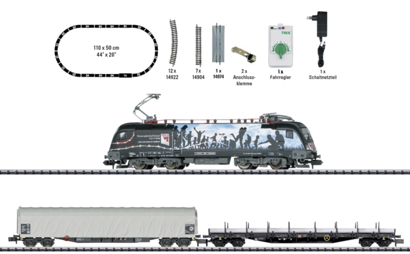 N Scale - Minitrix - 11152 - Mixed Freight Consist, Europe, Epoch VI - Raaberbahn - "Freight Train" Starter Set