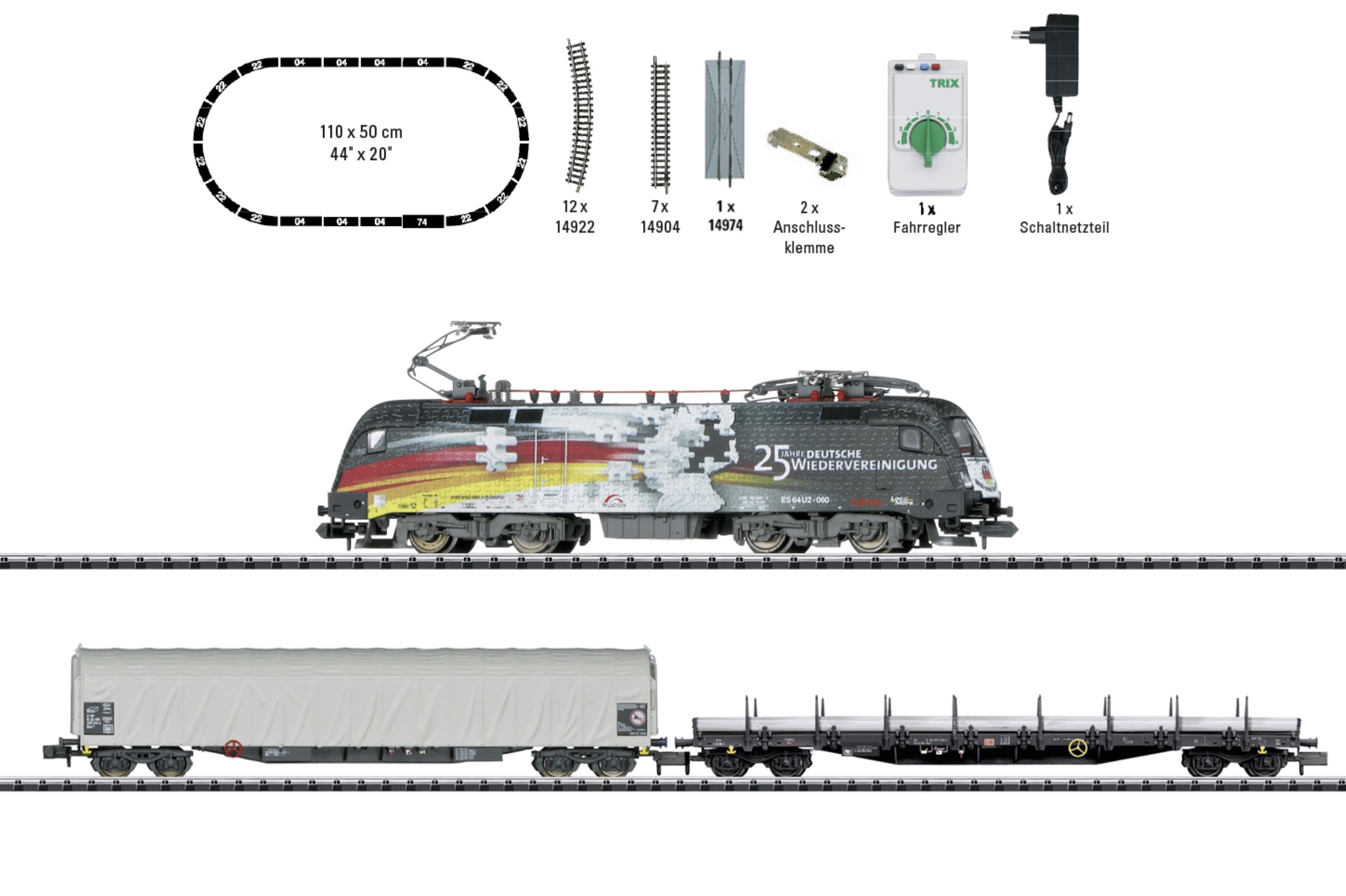 N Scale - Minitrix - 11154 - Mixed Freight Consist, Europe, Epoch VI - MRCE - "Freight Train" Starter Set