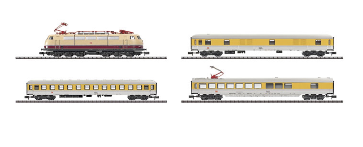 N Scale - Minitrix - 11607 - Mixed Passenger Consist, Europe, Epoch V - Deutsche Bundesbahn - "Passenger Train" Starter Set