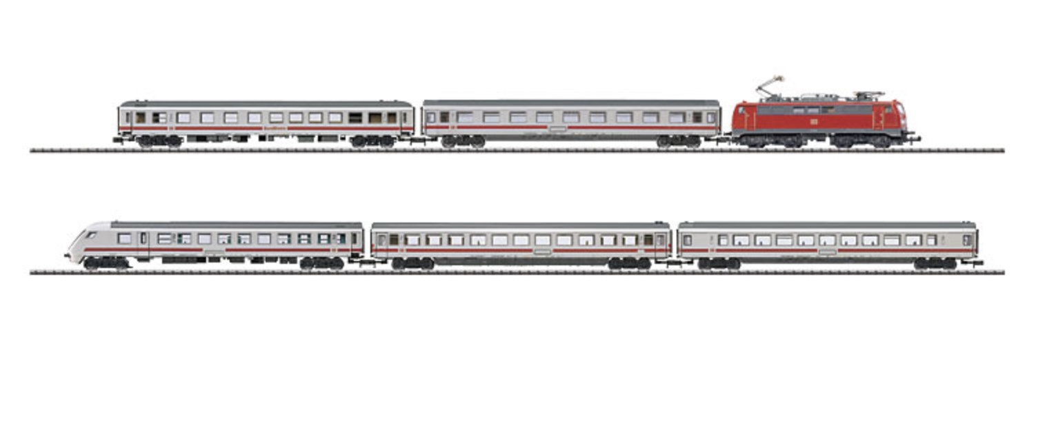 N Scale - Minitrix - 11608 - Mixed Passenger Consist, Europe, Epoch V - Intercity - Intercity Train Set