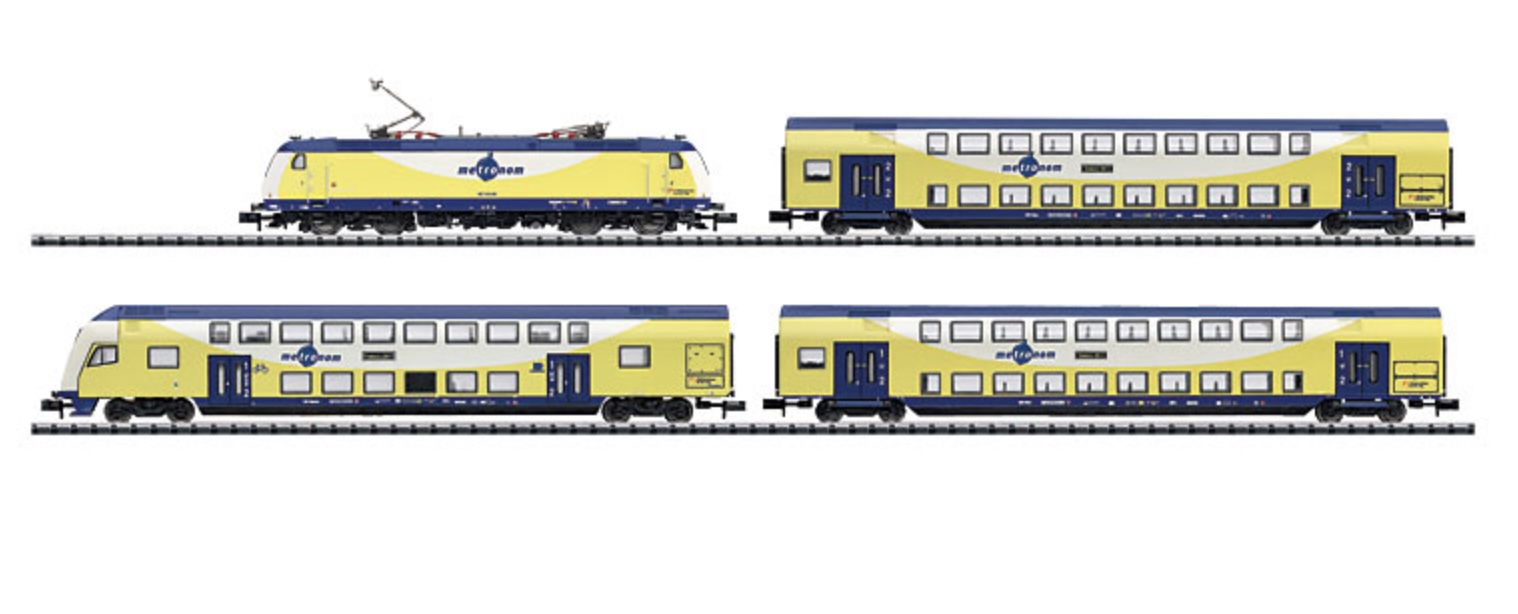 N Scale - Minitrix - 11609 - Mixed Passenger Consist, Europe, Epoch V - Metronom - Regional Express Train Set