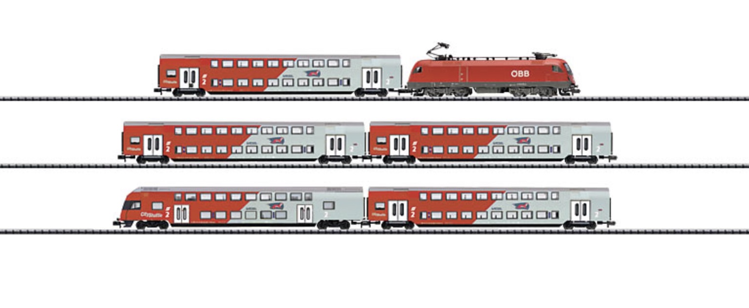 N Scale - Minitrix - 11618 - Mixed Passenger Consist, Europe, Epoch VI - ÖBB (Austrian Federal Railways) - "Wiesel" Regional Fast Train Set
