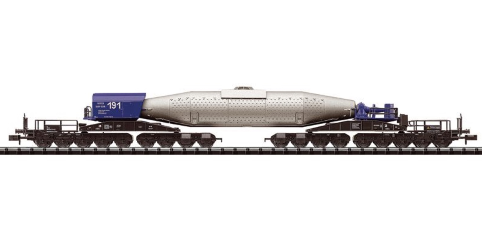 N Scale - Minitrix - 15195 - Rolling Stock, Flatcar, Torpedo Ladle, Epoch V - Deutsche Bahn - 84 80 960 0 073-4