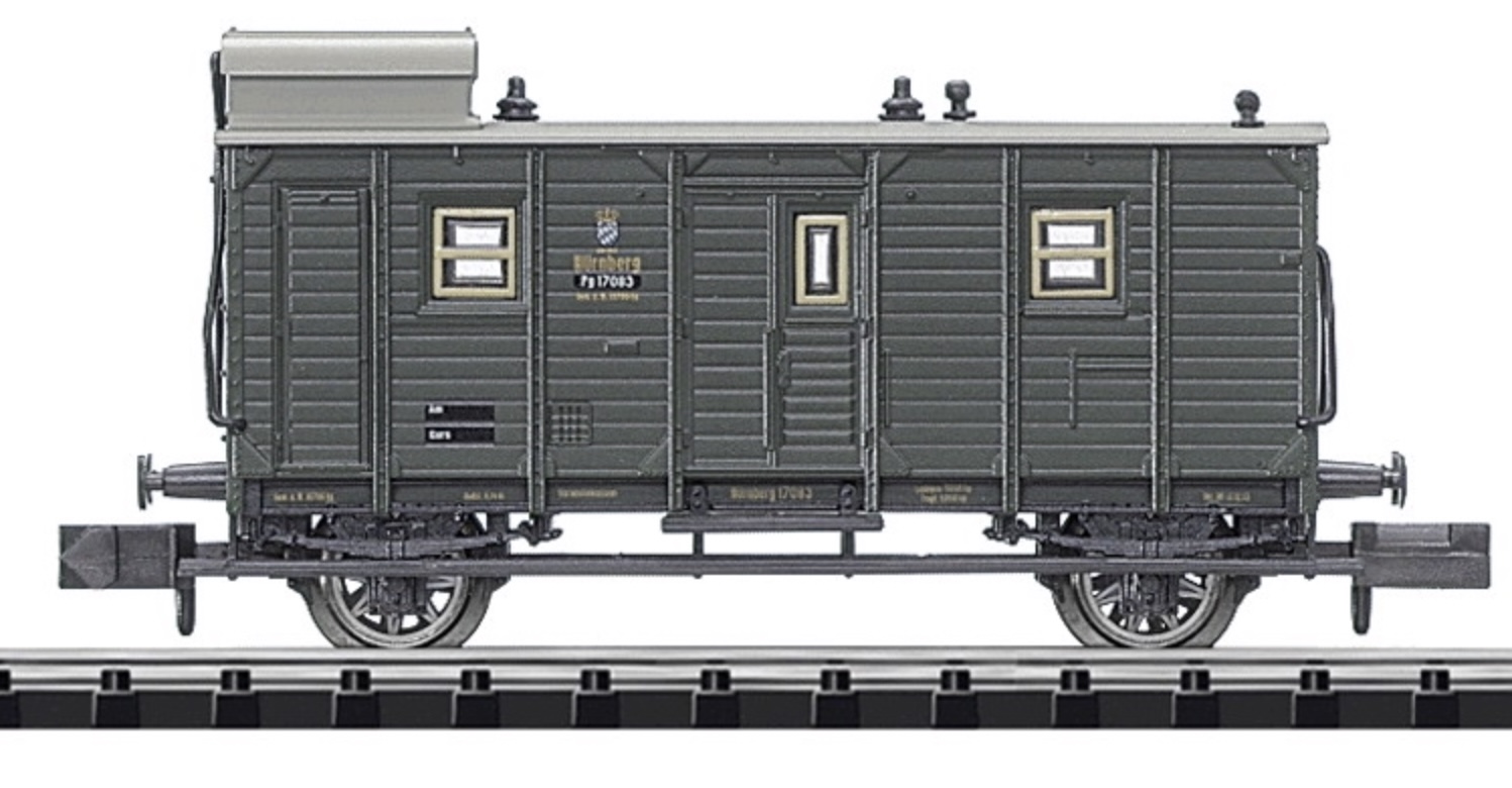 N Scale - Minitrix - 13445 - Baggage Car, Pwg-bay 13, Epoch I - Royal Bavarian State Railways - 17 083