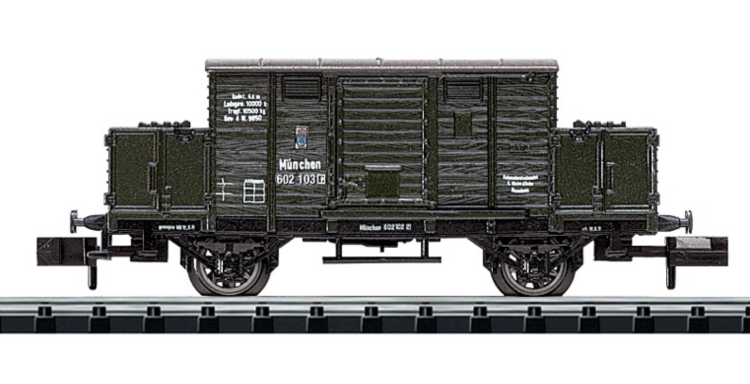 N Scale - Minitrix - 15052 - Baggage Car, Foot Stuffs Car, Epoch I - Royal Bavarian State Railways - 602 103-P