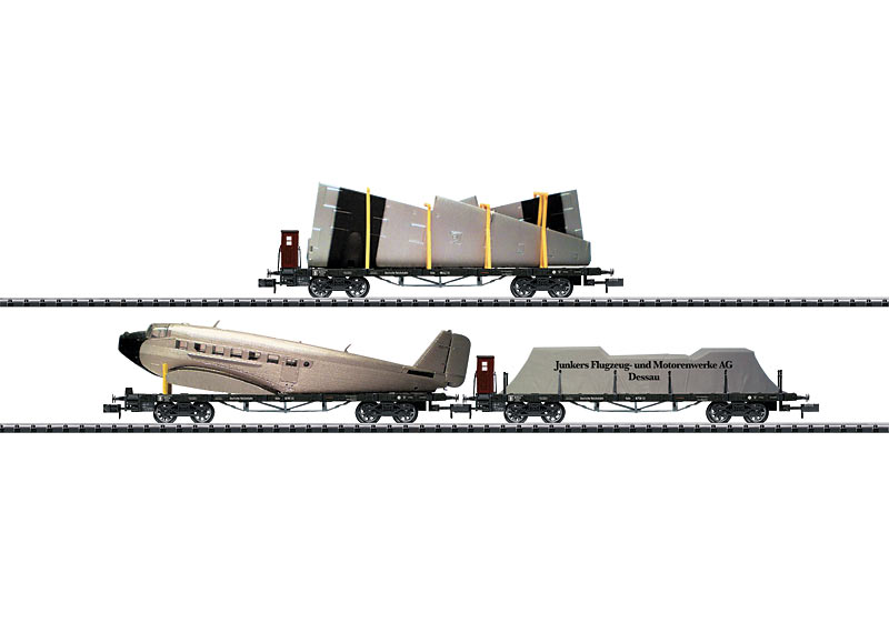 N Scale - Minitrix - 15001 - Rolling Stock, Freight, Flat Car, Epoch II - Deutsche Reichsbahn - 3-Pack