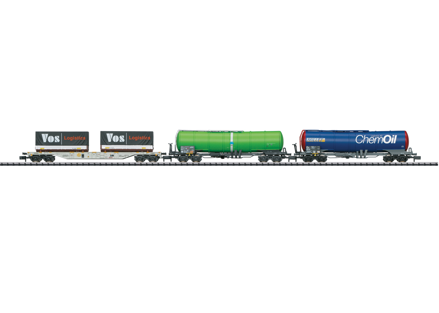 N Scale - Minitrix - 15651 - Mixed Body Style, Freight, Epoch VI - Various - 3-Pack