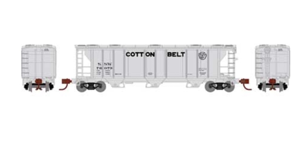 N Scale - Athearn - 28361 - Covered Hopper, 3-Bay, PS-2 2893 - Cotton Belt - 76079