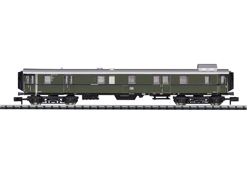 N Scale - Minitrix - 13767 - Passenger Car, Baggage, Type D 4üe, Epoch III - Deutsche Bundesbahn - Baggage Express Train Car