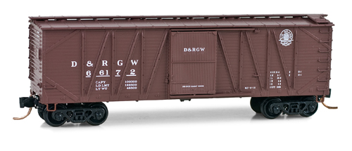 N Scale - Micro-Trains - 028 00 200 - Boxcar, 40 Foot, Wood Sheathed, Outside Braced - Rio Grande - 66172