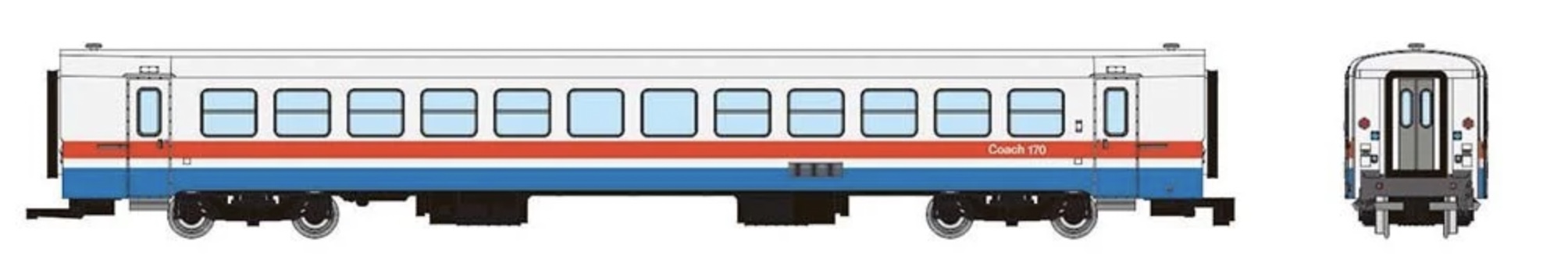 N Scale - Rapido Trains - 525101 - Passenger Train, RTL Turboliner, Coach - Amtrak - 182