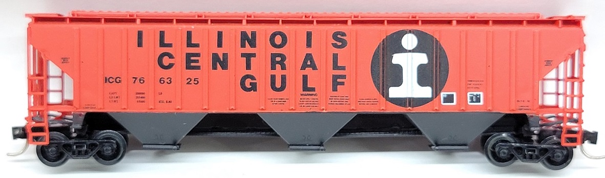 N Scale - Pacific Western Rail Systems - 1031C - Covered Hopper, 3-Bay, PS-2-CD 4750 - Illinois Central Gulf - 766325