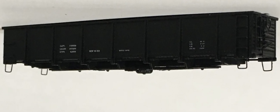 N Scale - Trainworx - 1699 - Gondola, 40 Foot, Steel, Drop Bottom - Dimensional Data