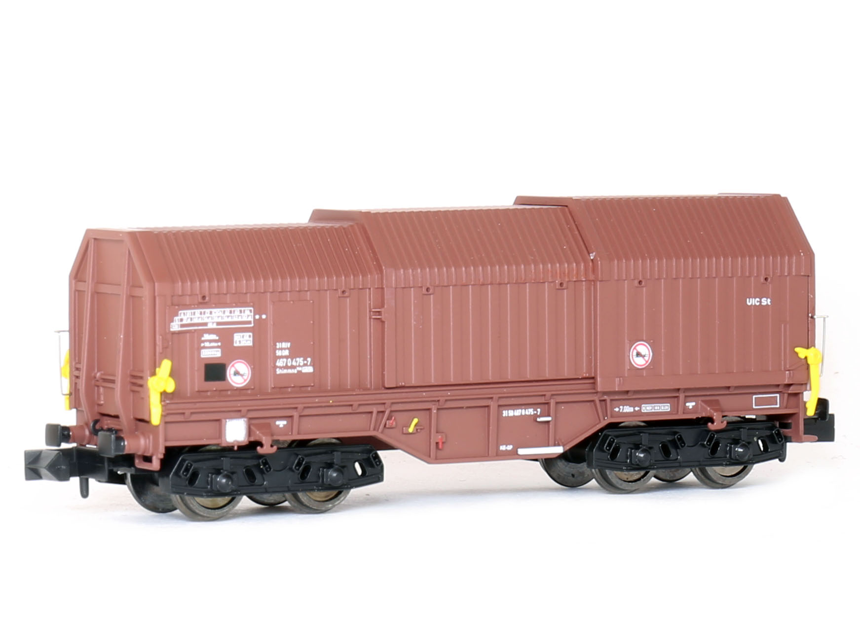 N Scale - Modellbahn Union - MU_N-G30025 - Shimmns Coil Carrier Wagon - Deutsche Reichsbahn (East Germany) - 4670 475-7