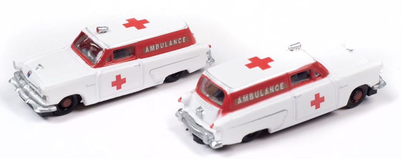 N Scale - Classic Metal Works - 50435 - Vehicle, Auto, Ford, Courier Sedan - Fire and Rescue - 2-Pack