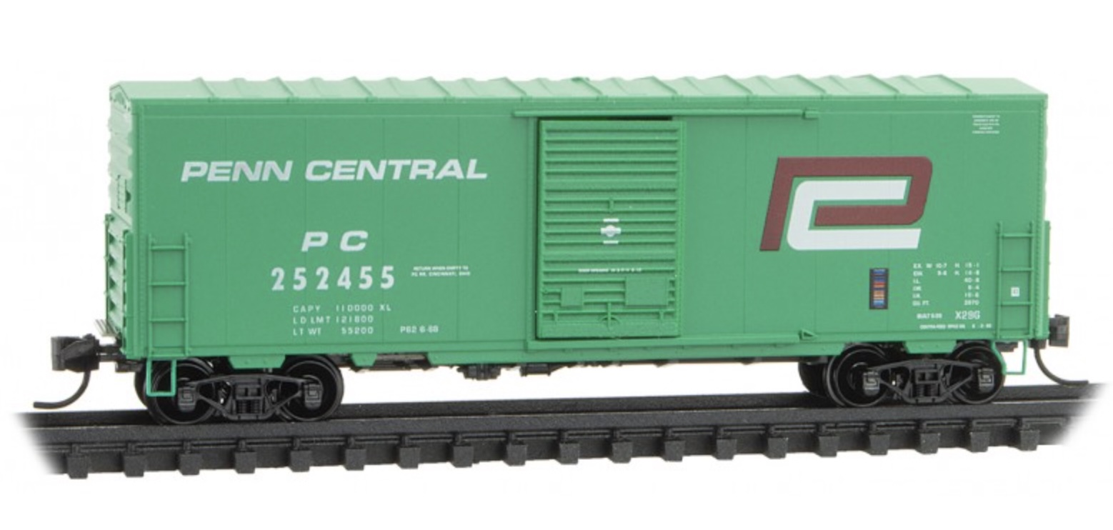 N Scale - Micro-Trains - 024 00 520 - Boxcar, 40 Foot, PS-1 - Penn Central - 252455