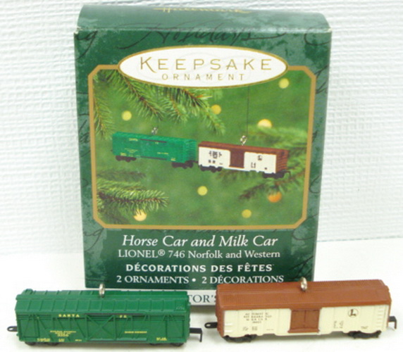 N Scale - Hallmark Cards - QXM5971 - Rolling Stock, Horse Car, Milk Reefer - Various - 2-Pack