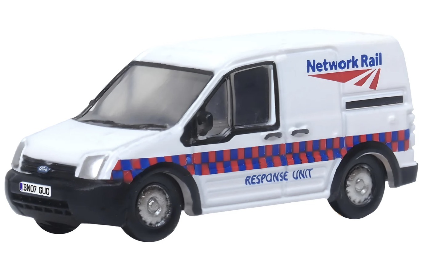 N Scale - Oxford Diecast - NFTC002 - Truck, Van, Ford Transit Connect - Network Rail - BN07 GUO