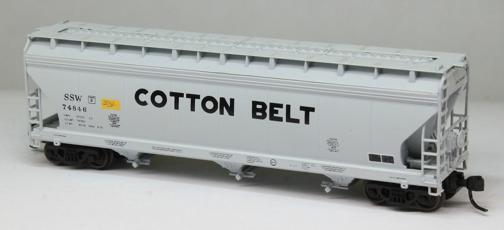 N Scale - Brooklyn Locomotive Works - BLW-1183-B2 - Covered Hopper, 3-Bay, ACF 4650 - Cotton Belt - 74846