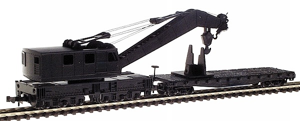 N Scale - Con-Cor - 0001-602000 - Maintenance of Way, Wrecking Crane, North America - Undecorated