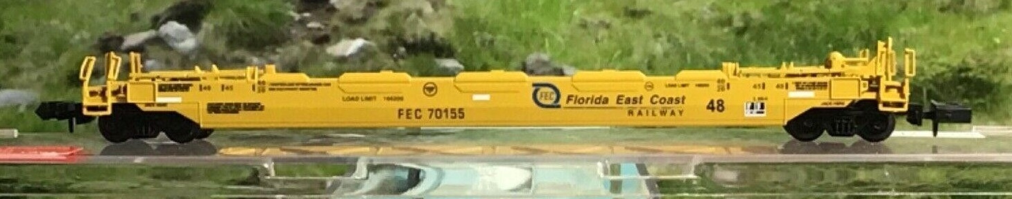 N Scale - The Freight Yard - 2525H - Container Car, Single Well, Gunderson Husky Stack 48 - Florida East Coast - 70176