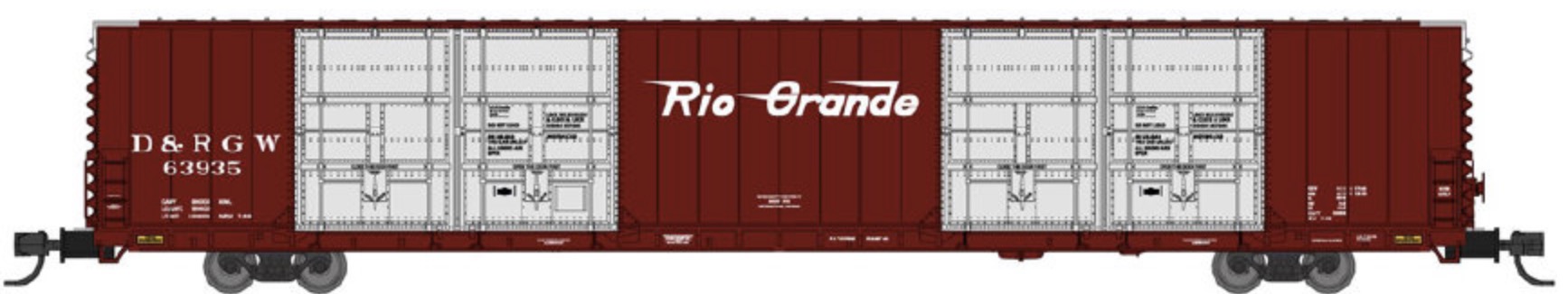 N Scale - Bluford Shops - 87341 - Boxcar, 85 or 86 Foot, Auto Parts - Rio Grande - 63938