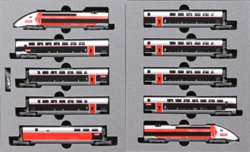 N Scale - Kato Lemke - 10-1762 - Passenger Train, Electric, TGV - Lyria - 10-Car Set