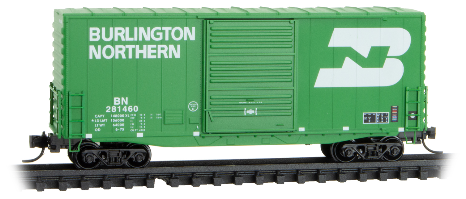 N Scale - Micro-Trains - 101 00 091 - Boxcar, 40 Foot, Hi-Cube - Burlington Northern - 281460
