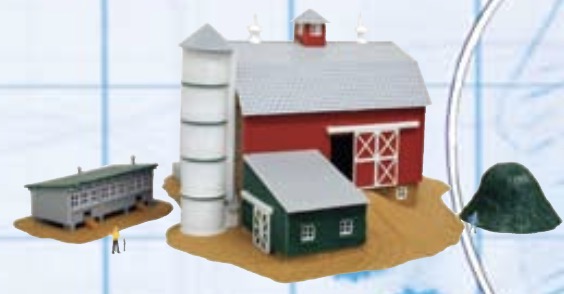 N Scale - Model Power - 2581 - Structures, Building, Farm, Barn, Silo - Farm Structures