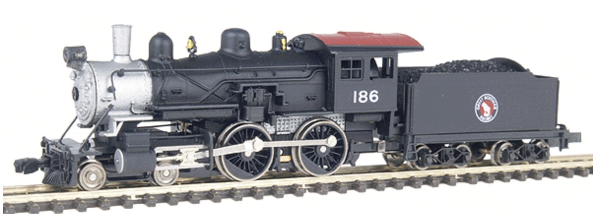 N Scale - Model Power - 7626 - Locomotive, Steam, 4-4-0, American - Great Northern - 186
