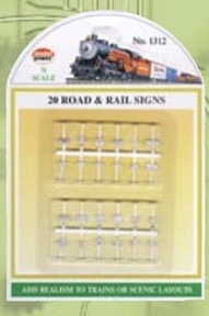 N Scale - Model Power - 1312 - Scenery, Detail Parts, Road Signs - Scenery
