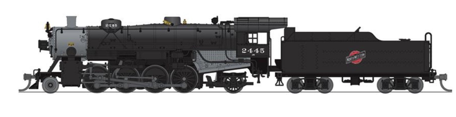 N Scale - Broadway Limited - 7855 - Locomotive, Steam, 2-8-2 Light Mikado - Chicago & North Western - 2486