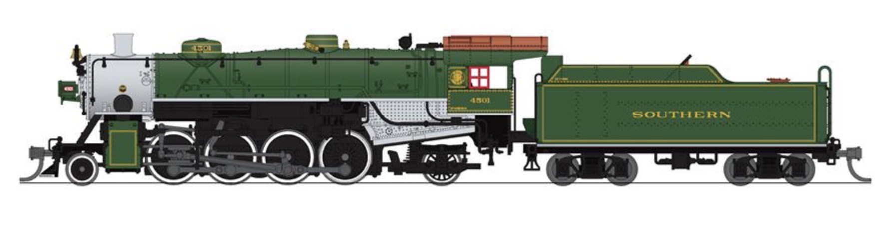 N Scale - Broadway Limited - 7862 - Locomotive, Steam, 2-8-2 Light Mikado - Southern - 4501