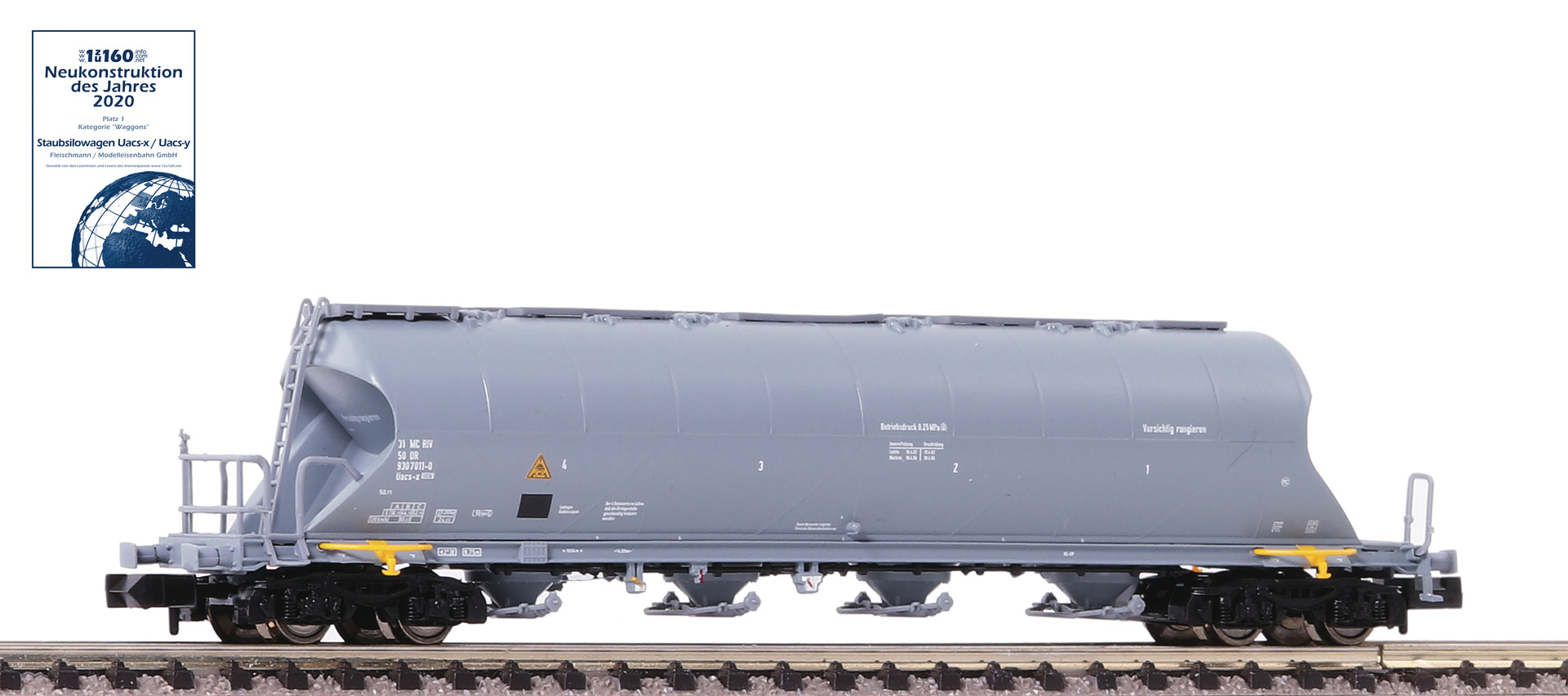 N Scale - Fleischmann - 849001 - Uacs Powder Silo Wagon - Deutsche Reichsbahn - 9307011-0