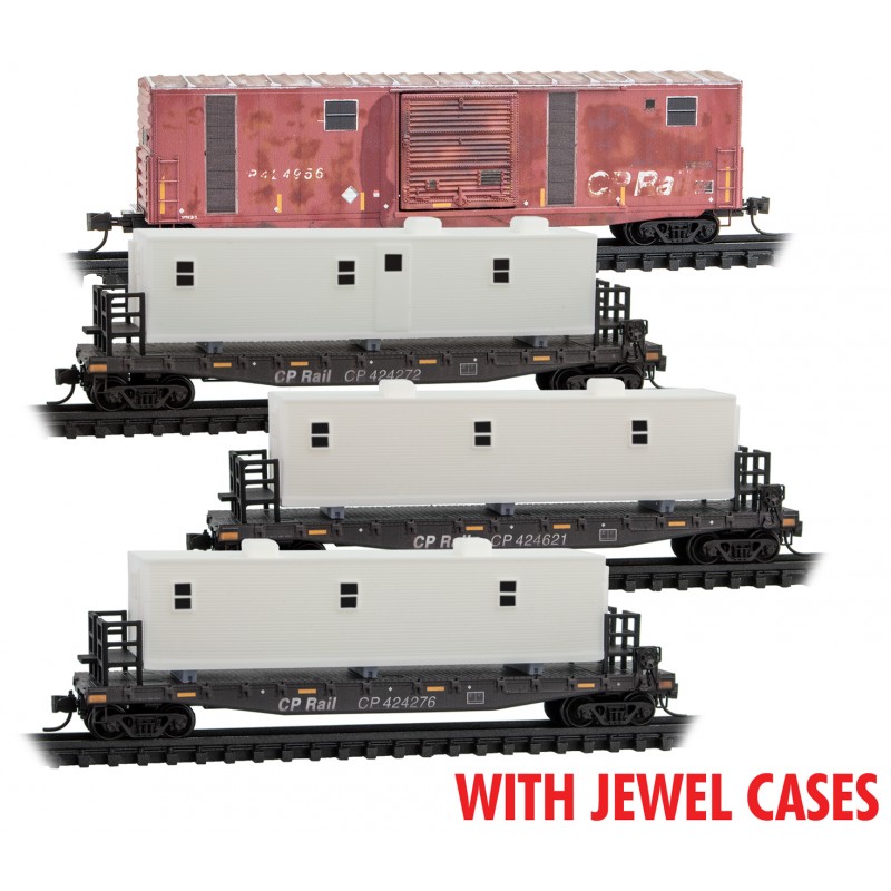 N Scale - Micro-Trains - 983 02 212 - MOW, Maintenance of Way, Tool Car, Camp Car - Canadian Pacific - 4-pack
