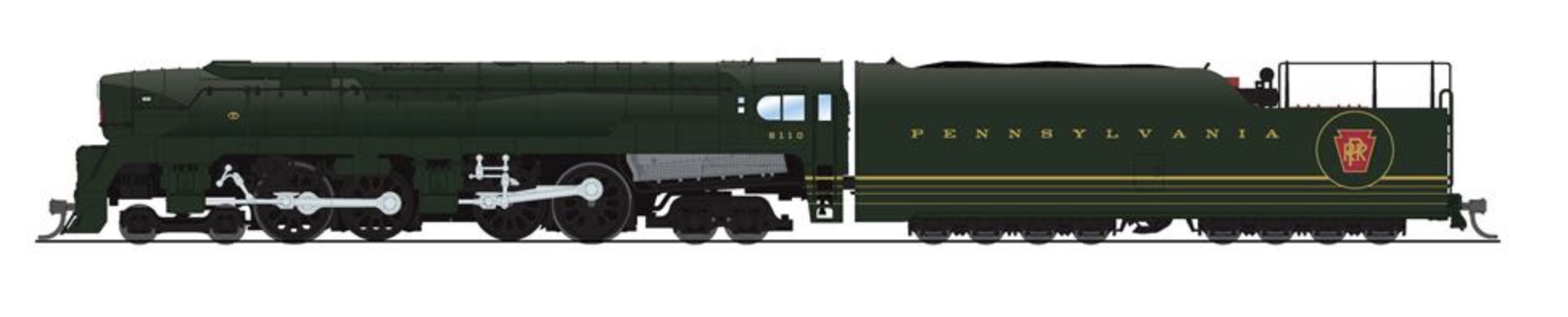N Scale - Broadway Limited - 9026 - Locomotive, Steam, 4-4-4-4 T1 - Pennsylvania - 6110