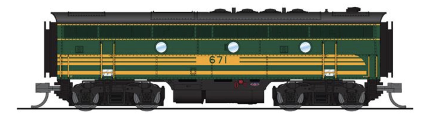 N Scale - Broadway Limited - 9061 - Locomotive, Diesel, EMD F3 - Maine Central - 671