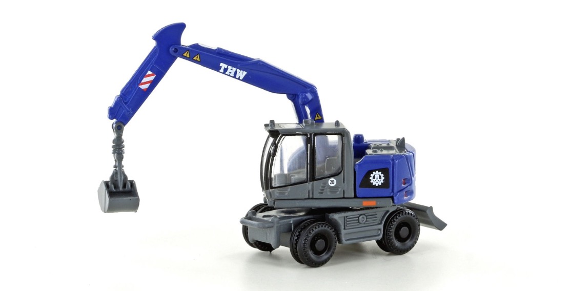 N Scale - Lemke - LC4261 - Truck, THW, Compact Track Excavator, Bucket - Painted/Lettered - Compact Excavator with Bucket