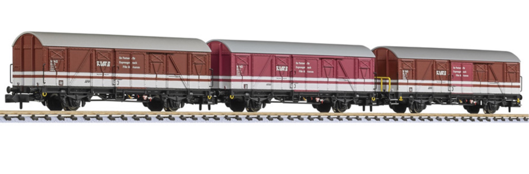 N Scale - Liliput - L260153 - Covered Wagon, Gbs 253, Ep.V - Deutsche Bahn - 3-Pack