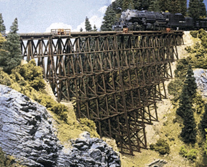 N Scale - Walthers - 933-3217 - Structure, Bridge, Wood Trestle - Bridges and Piers