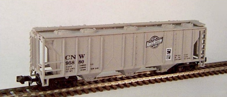 N Scale - JnJ - 9201-2 - Covered Hopper, 3-Bay, PS-2 2893 - Chicago &amp; North Western - 95888