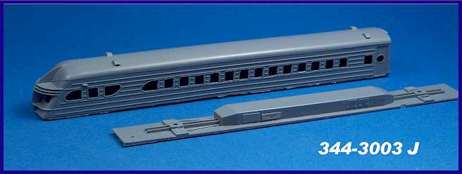 N Scale - JnJ - 344-3003J - Body Shell, Passenger Car, Observation Car - Undecorated