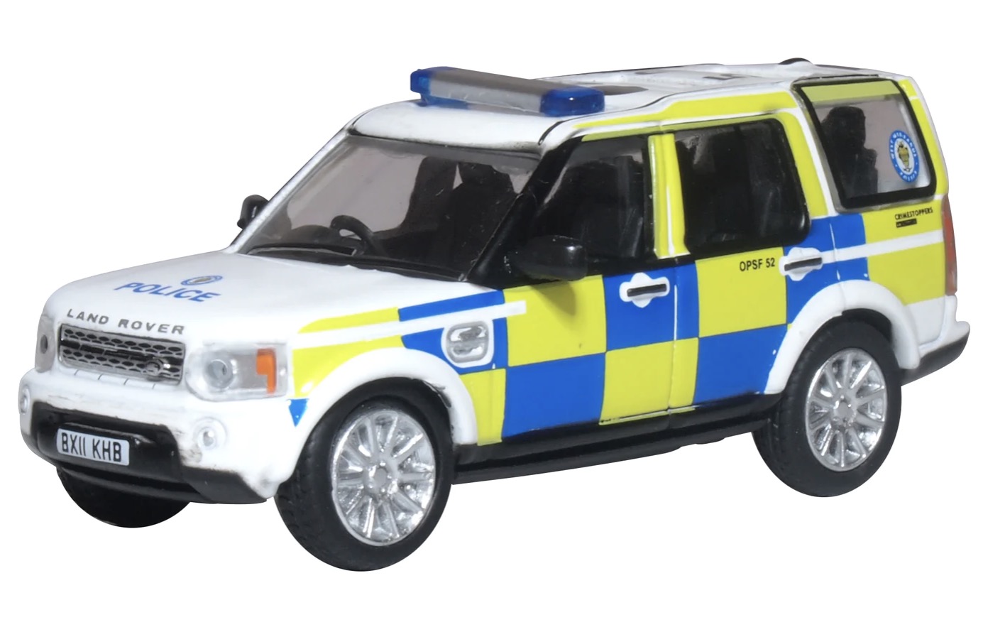 N Scale - Oxford Diecast - NDIS006 - Automobile, Land Rover, Discovery - Police Dept - BX11 KHB