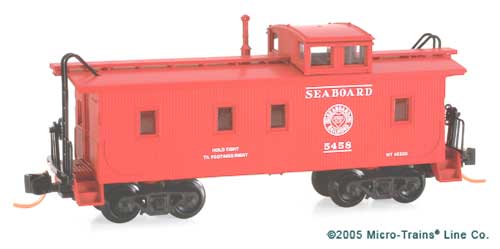 N Scale - Micro-Trains - 051 00 020 - Caboose, Cupola, Wood - Seaboard Coast Line - 5458