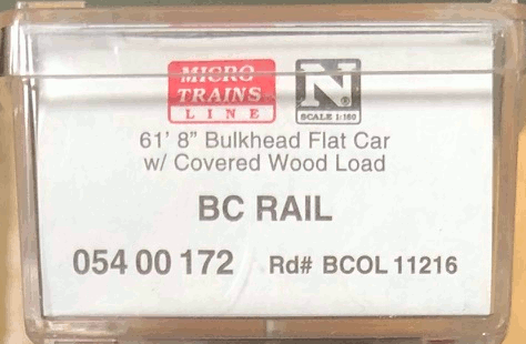 N Scale - Micro-Trains - 054 00 172 - Flatcar, Bulkhead - British Columbia - 11216