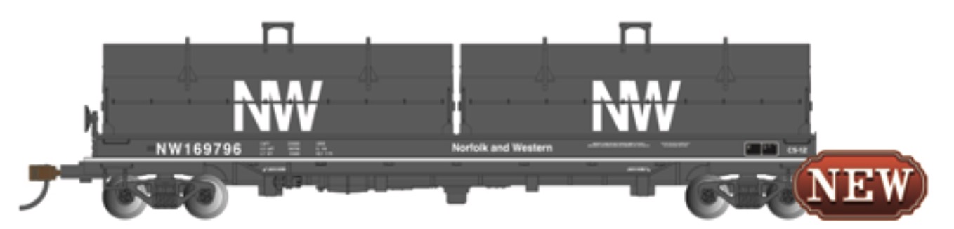 N Scale - Bachmann - 71454 - Gondola, 55 Foot, Coil, Steel - Norfolk & Western - 169796