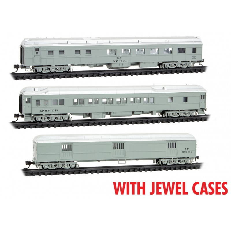 N Scale - Micro-Trains - 983 02 230 - Passenger Car, Heavyweight, MOW - Southern Pacific - 3-Pack